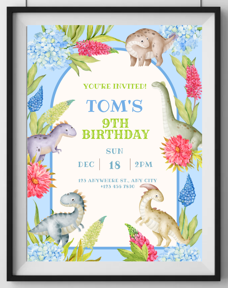 Dinosaur Birthday Invitation (Digital)