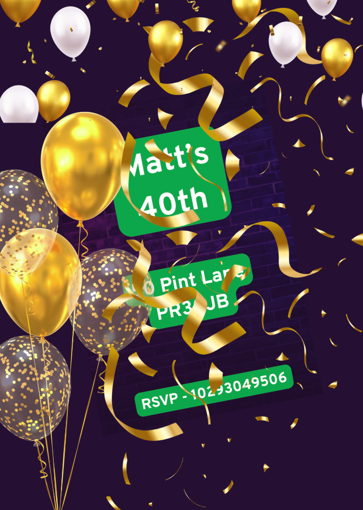 Adult Birthday Invitation - Plain and Simple