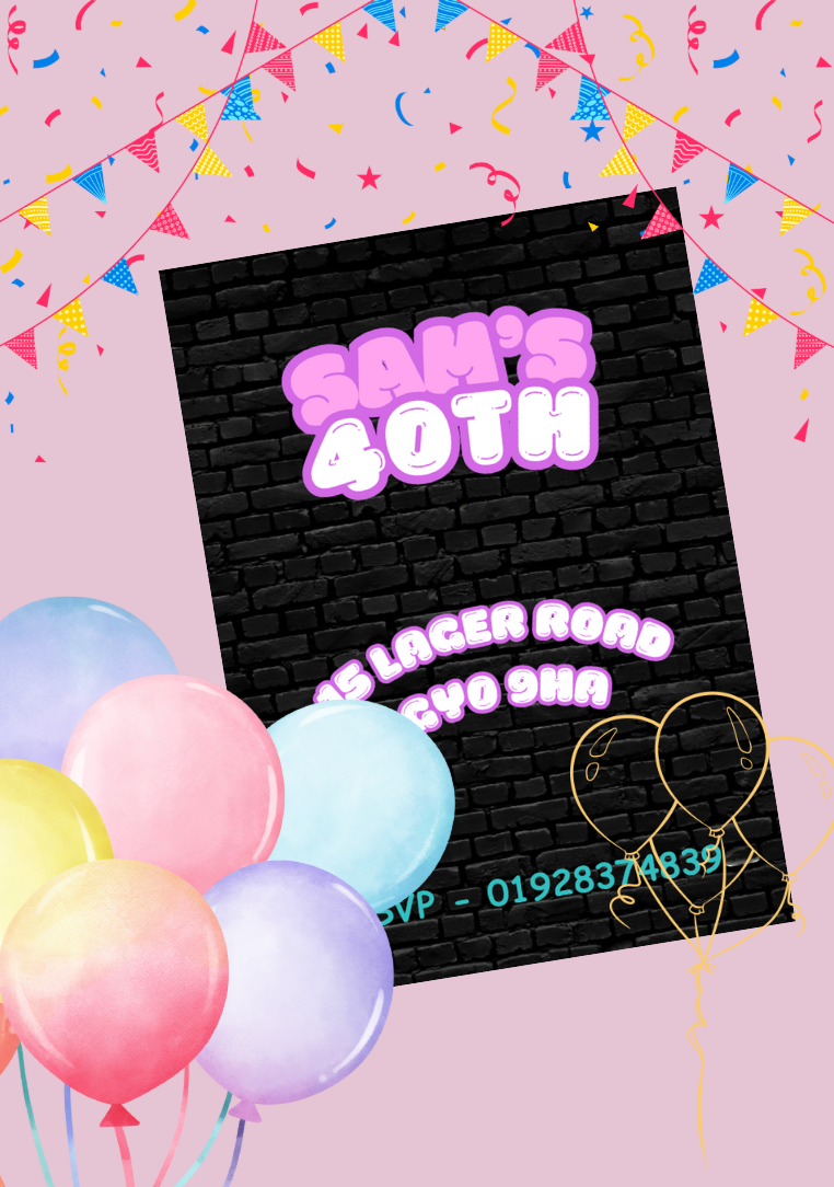 Adult Birthday Invitation