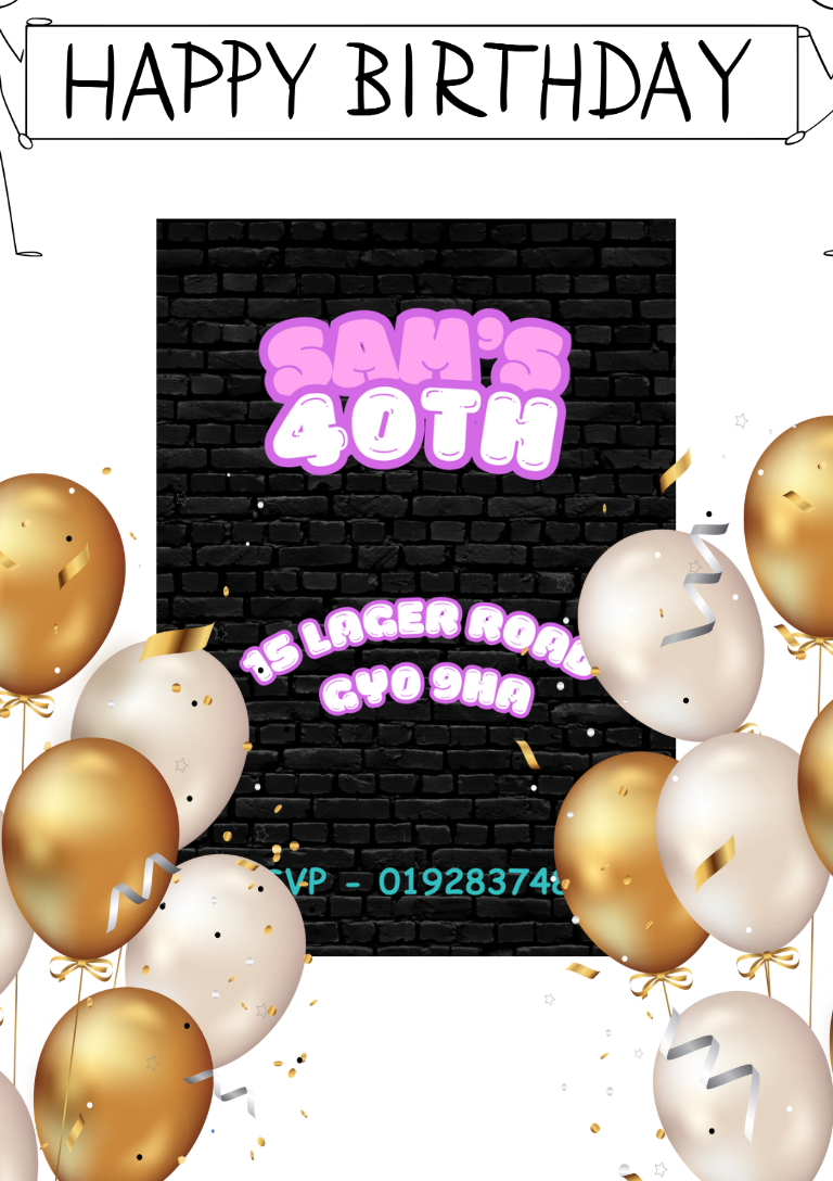 Adult Birthday Invitation