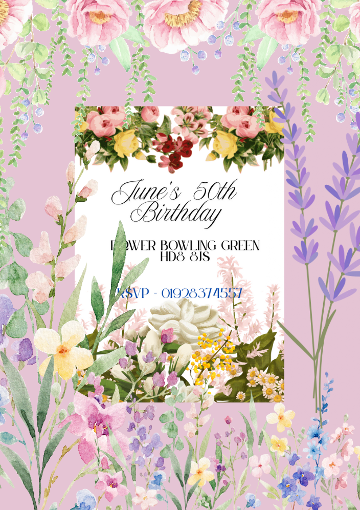 Adult Birthday Invitations - Flowery