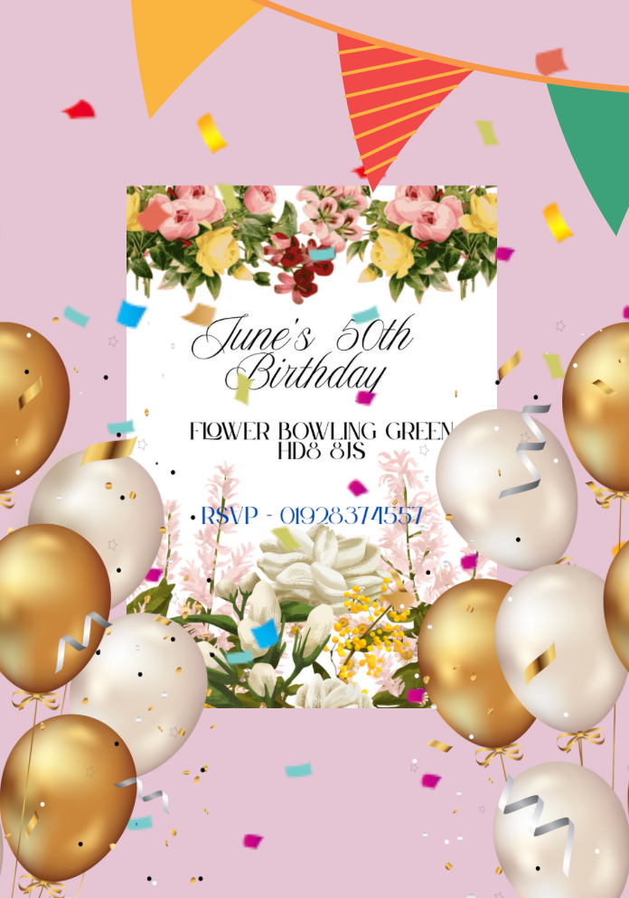 Adult Birthday Invitations - Flowery