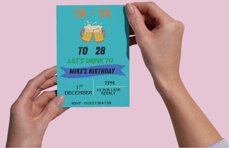 Adult Birthday Invitation - Beer Theme