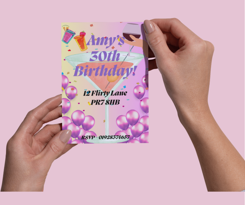 Adult Birthday Invitation - Cocktail Vibe (Digital)